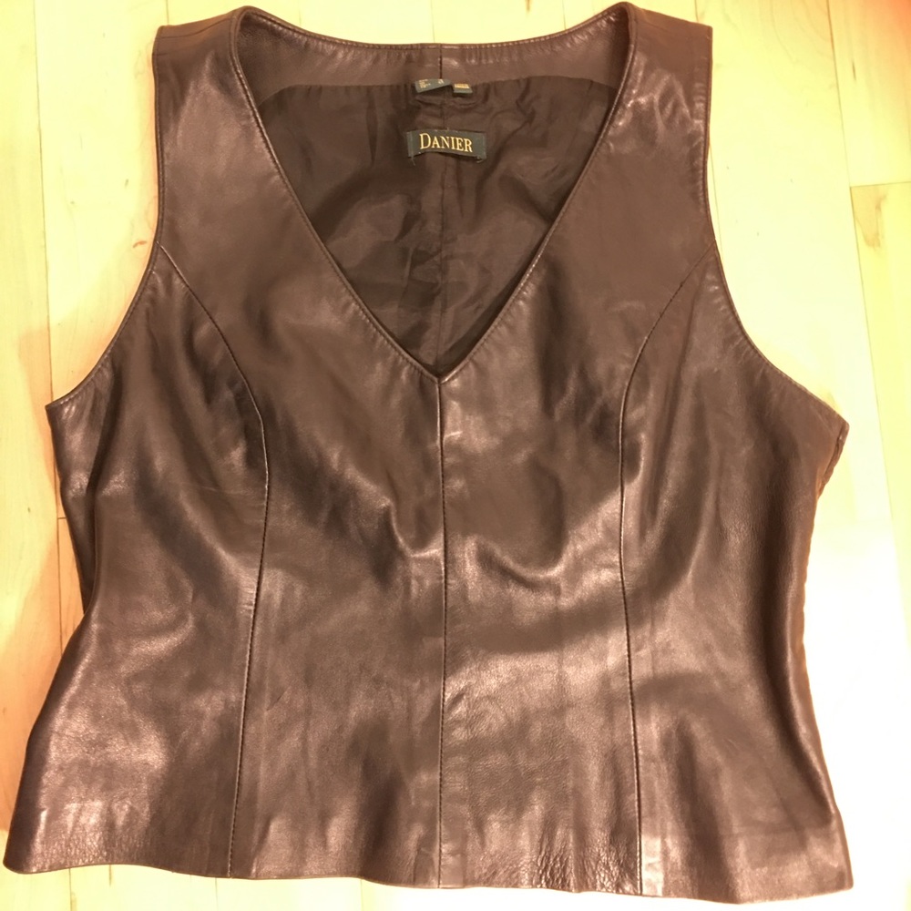 Danier Leather fitted lambskin vest.